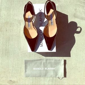 Manolo Blahnik black patent leather
